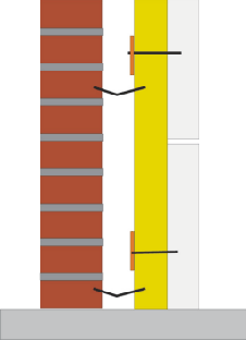 Spouwmuur doorsnede